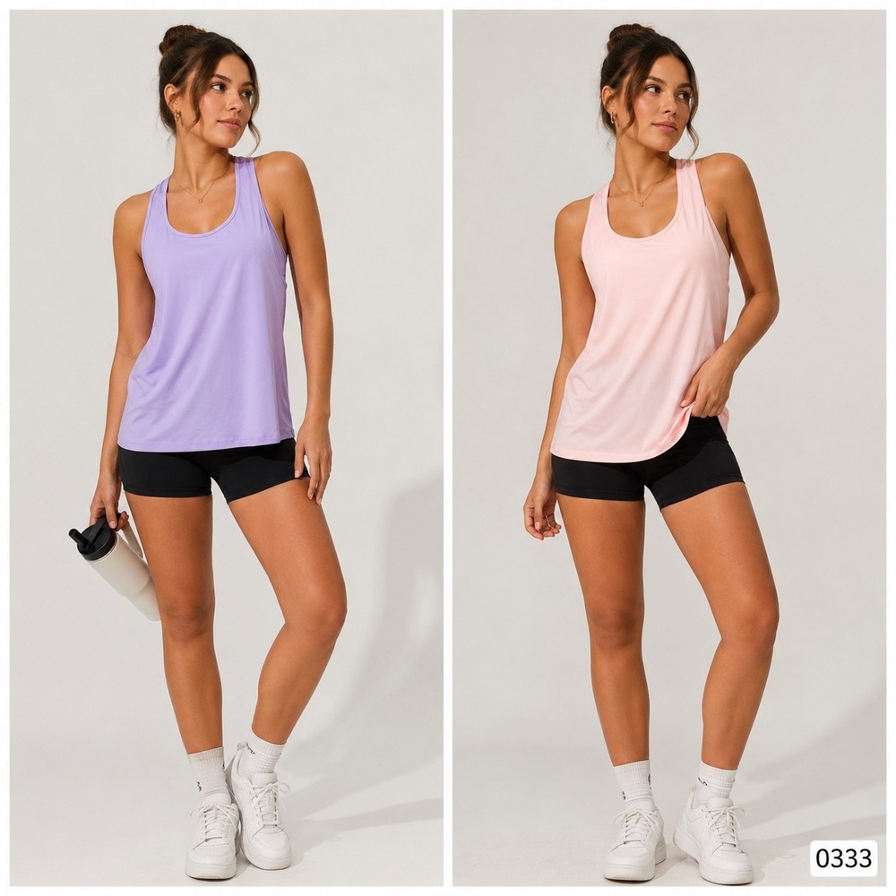 Decathlon Domyos Womens Racerback Tank Top 2 Pack Purple Pink Size L-XL 0333